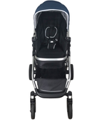 secondhand Mockingbird Single to Double Stroller, 2023, Silver with Black Leather, Watercolor Drops, Sea