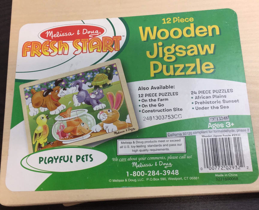 secondhand Melissa & Doug 12-Piece Wooden Jigsaw Puzzle