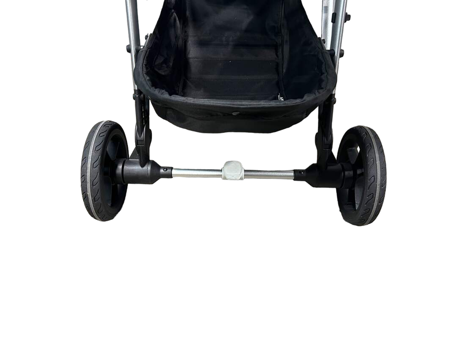 Mockingbird Single to Double Stroller, 2022, Silver with Penny Leather, Watercolor Drops, Black