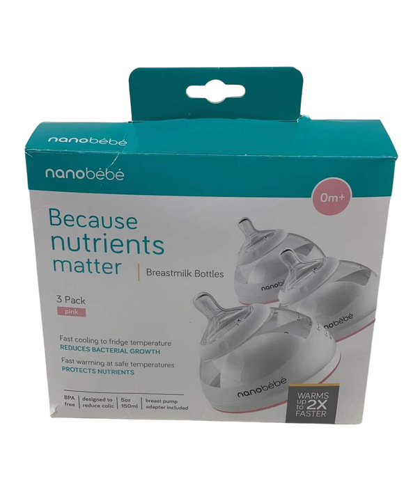 Shop Nanobébé Breastmilk Baby Bottles 3-Pack, Pink at GoodBuy Gear