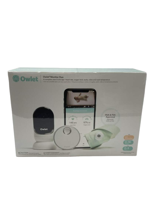 used Owlet Smart Sock 3 Monitor Duo, Mint Green