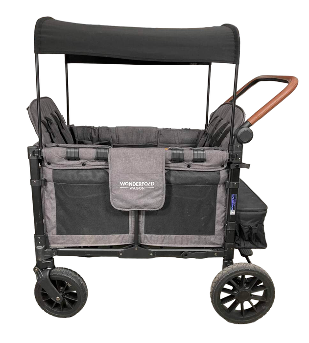 secondhand Wonderfold W4 Luxe Quad Stroller Wagon, 2022, Volcanic Black