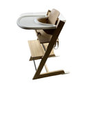 used Stokke Tripp Trapp High Chair with Baby Set and Tray, Oak Natural, White