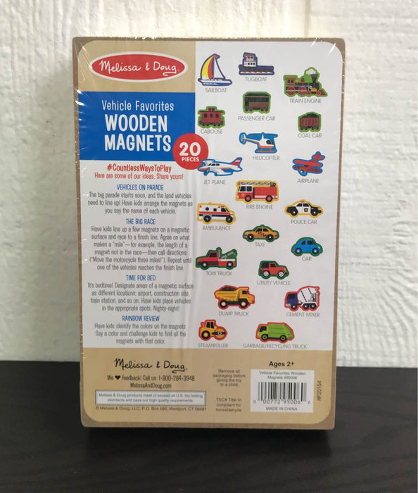 secondhand Melissa & Doug Wooden Magnets- Vehicles