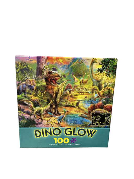 used Ceaco 100 Piece Puzzle, Dino Glow