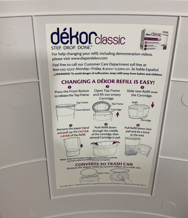 Shop Diaper Dekor Classic Diaper Pail, White at GoodBuy Gear