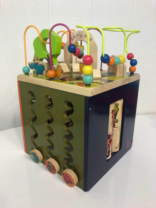 used B. Toys Zany Zoo Wooden Activity Cube