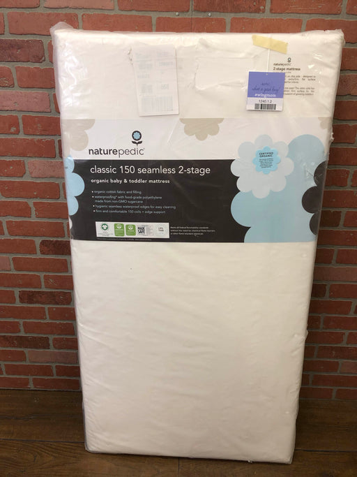 used Naturepedic Classic 150 Seamless 2-stage Organic Baby & Toddler Mattress