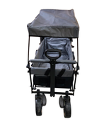 secondhand Wonderfold S4 Push & Pull Premium Utility Folding Wagon with Canopy, Black, S Series