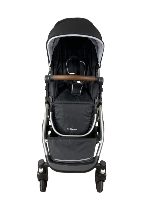 secondhand Mockingbird Single to Double Stroller, 2022, Silver with Penny Leather, Watercolor Drops, Black