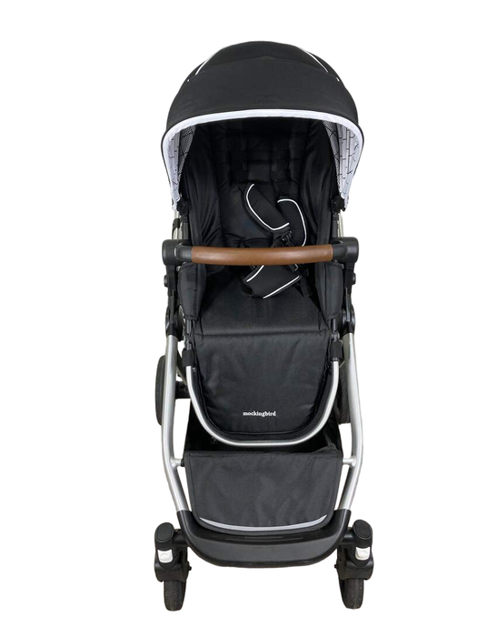 secondhand Mockingbird Single to Double Stroller, 2022, Silver with Penny Leather, Black , Windowpane