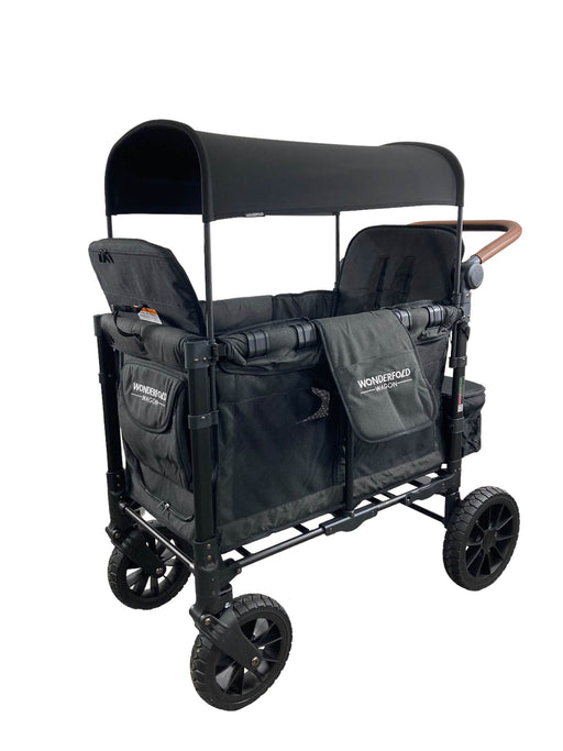 used Wonderfold W2 Luxe Multifunctional Double Stroller Wagon, 2022, Volcanic Black