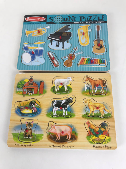 used Melissa & Doug Puzzle Bundle, - Sound Puzzles