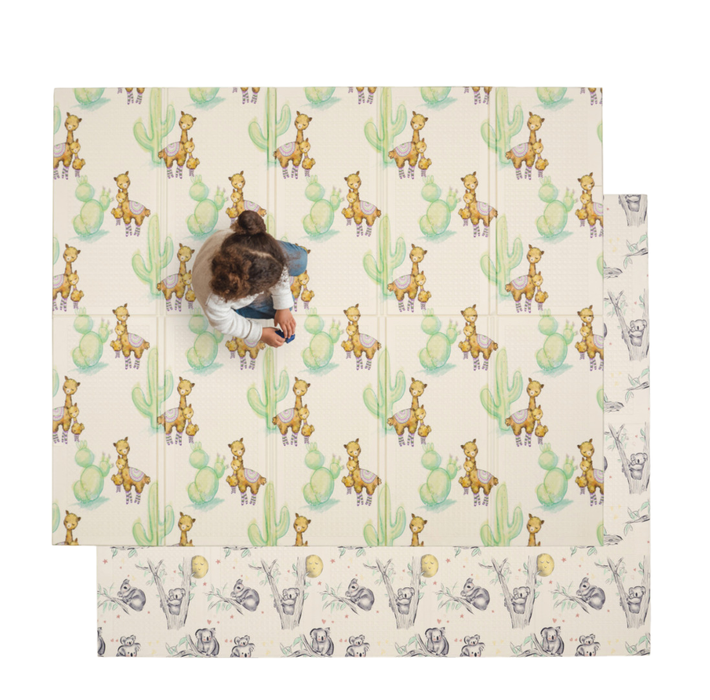 Jumpoff Jo Large Waterproof Foam Padded Playmat, Llama & Koala