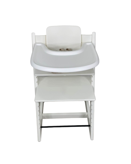 used Stokke Tripp Trapp High Chair with Baby Set and Tray, White, White