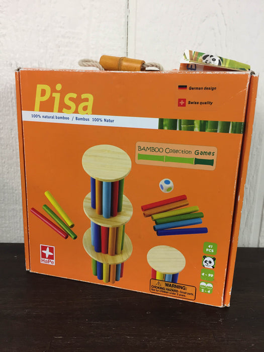 used Hape Pisa Bamboo Collection Stacking Game