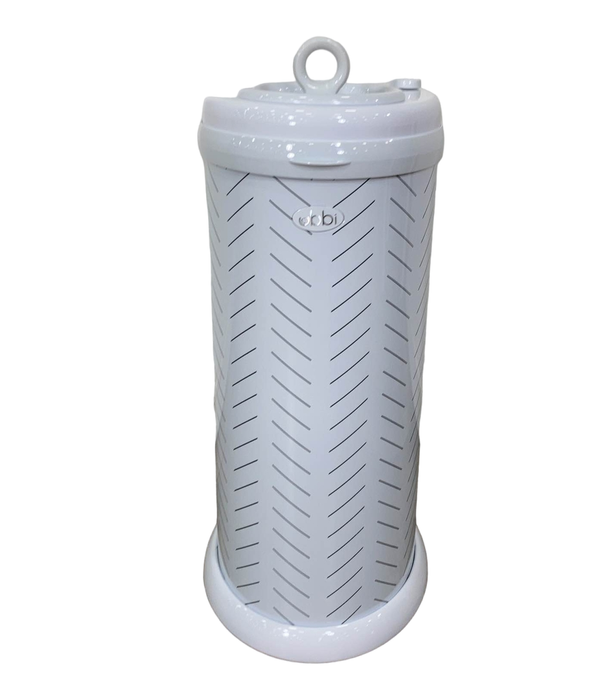 secondhand Ubbi Diaper Pail, Herringbone