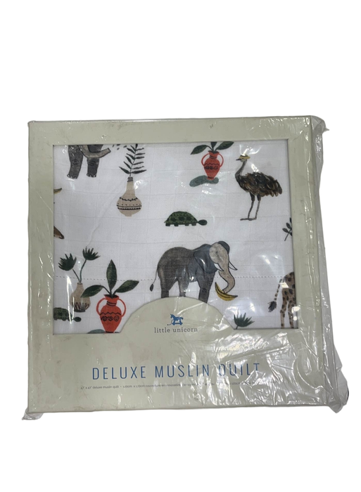 Shop Little Unicorn Deluxe Muslin Quilted Throw, Safari at GoodBuy Gear