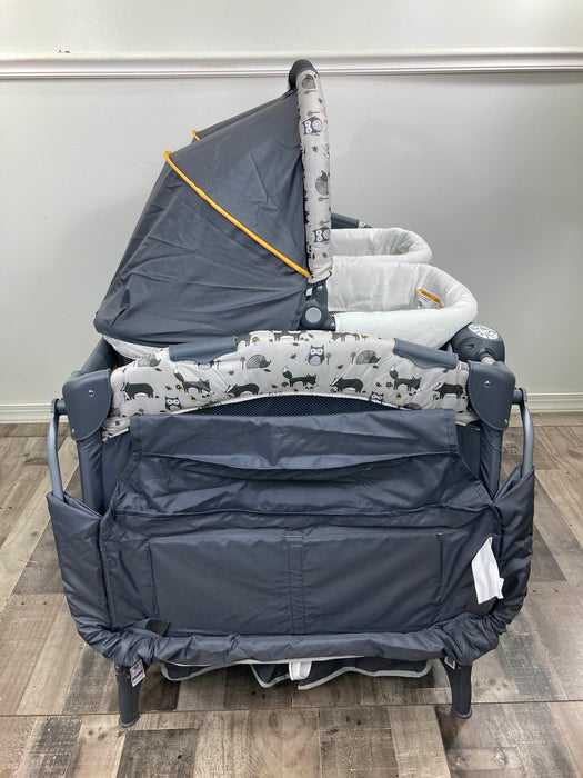 secondhand Baby Trend Twins Nursery Center Playard, Goodnight Forest