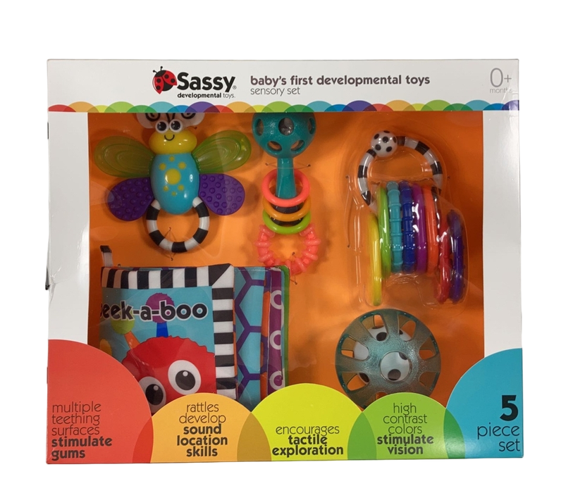 used Sassy Baby's First Developmental Toys Gift Set