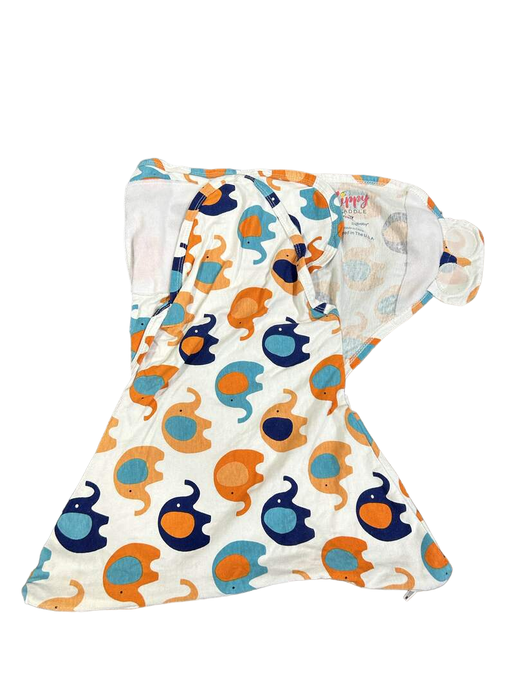 secondhand Sleeping Baby Zippy Swaddle, S/M Blue & Orange Elephants