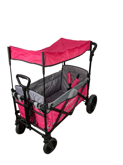 secondhand Wonderfold X2 Push + Pull Double Stroller Wagon, 2021, Pretty-n-Pink