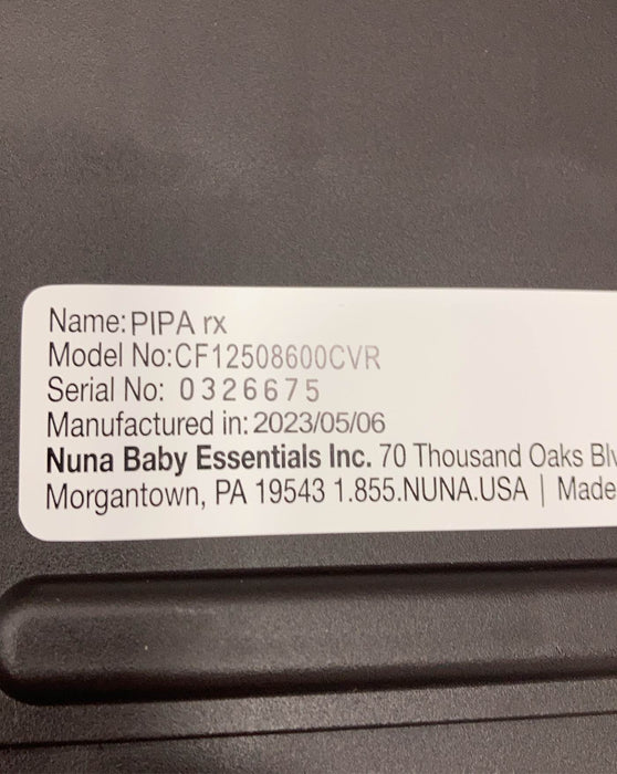 used Nuna PIPA rx Infant Car Seat, Caviar, 2023