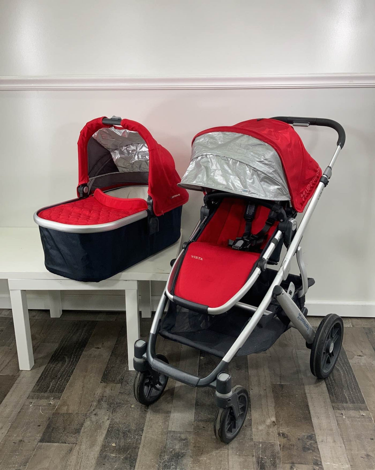 uppababy vista stroller 2015 denny red UPPAbaby VISTA Stroller, Denny (Red Melange), 2015
