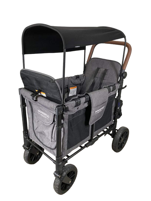 used Wonderfold W2 Luxe Multifunctional Double Stroller Wagon, Charcoal Gray, 2022