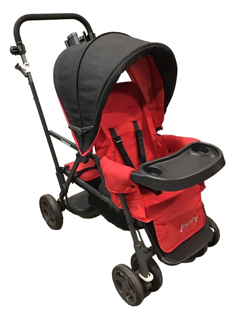Joovy Caboose Sit And Stand Tandem Double Stroller, 2022, Red