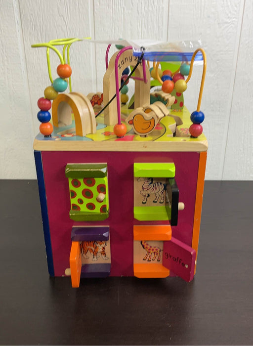 used B. toys Zany Zoo Wooden Activity Cube