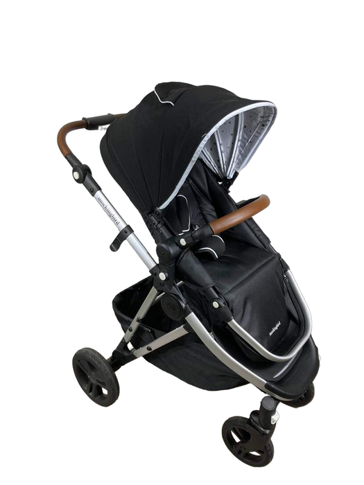 used Mockingbird Single Stroller, 2023, Black, Watercolor Drops, Silver With Penny Leather