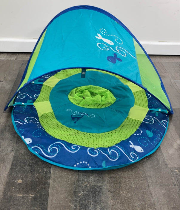 secondhand SwimWays Float with Canopy, Green/Blue