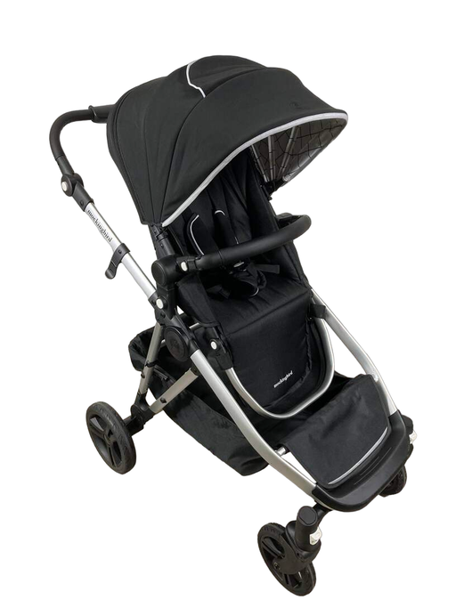 used Mockingbird Single to Double Stroller, 2022, Silver with Black Leather, Windowpane, Black