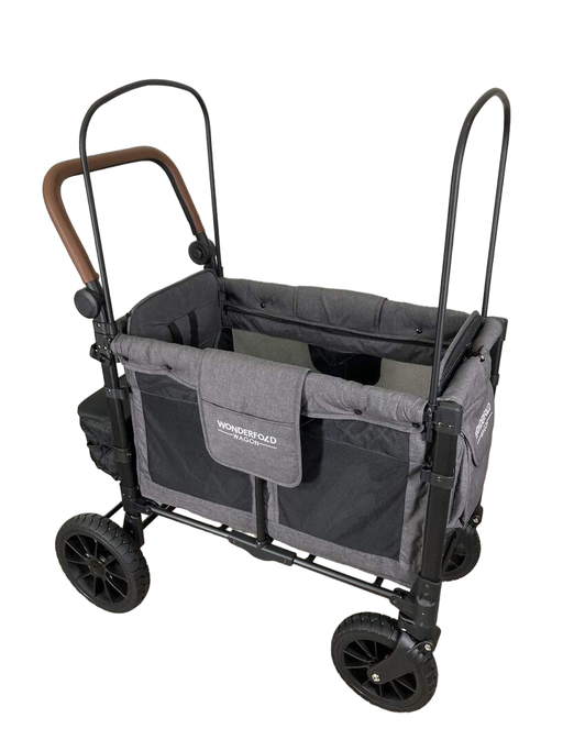 used Wonderfold W2 Luxe Multifunctional Double Stroller Wagon, Charcoal Gray, 2022