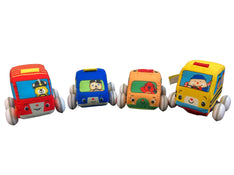 secondhand Melissa & Doug Pull Back Toddler Cars, Town Vehicles