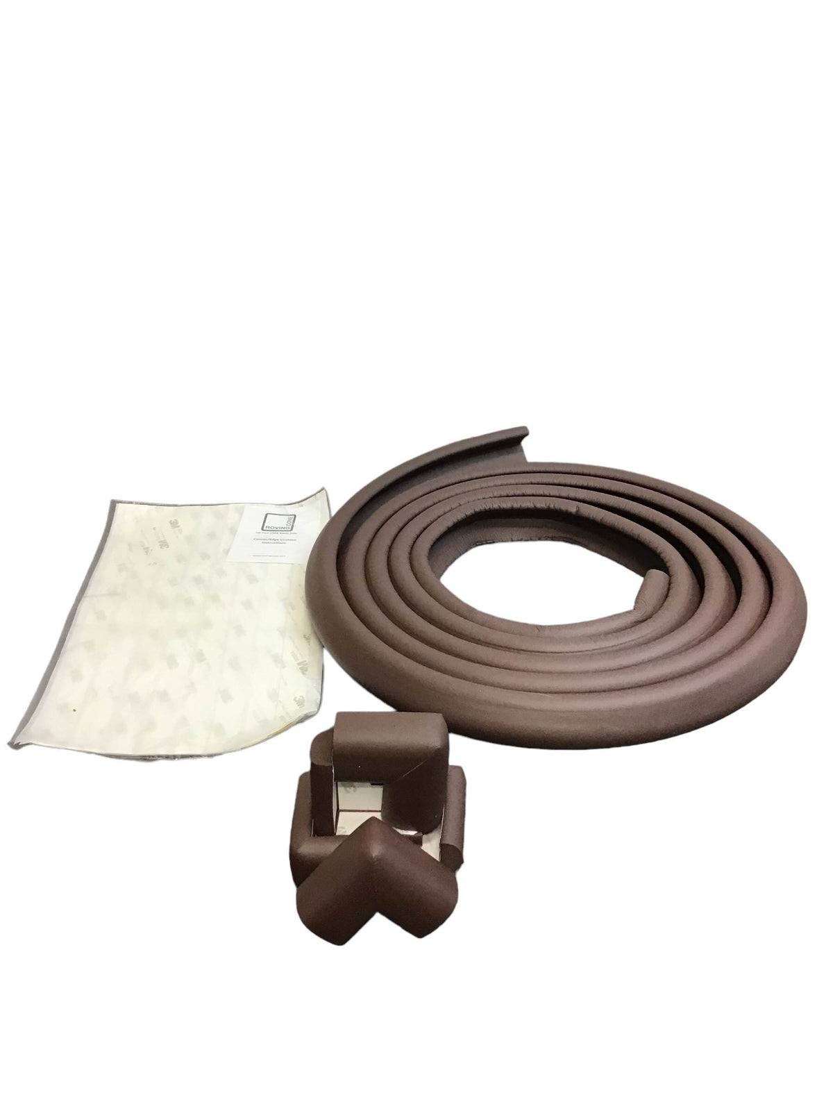 8 Paraspigoli In Schiuma Roving Cove Safe Corner - Colore Caffè, Adesivo 3M - 2