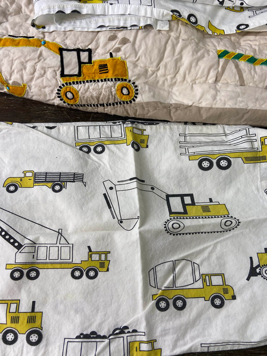 secondhand Land Of Nod Toddler Bedding Set, Construction