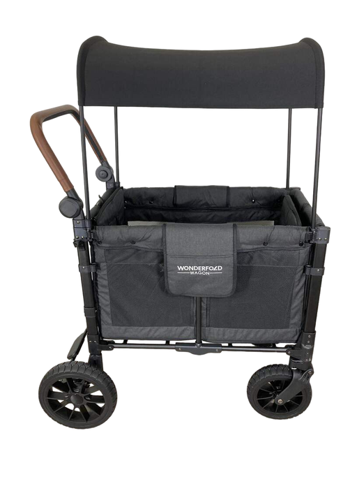 secondhand Wonderfold W2 Luxe Multifunctional Double Stroller Wagon, 2022, Volcanic Black