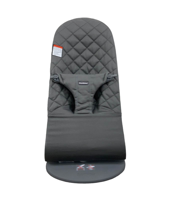 secondhand BabyBjorn Bouncer Bliss, Dark Gray Frame, Anthracite Cotton Classic Quilt