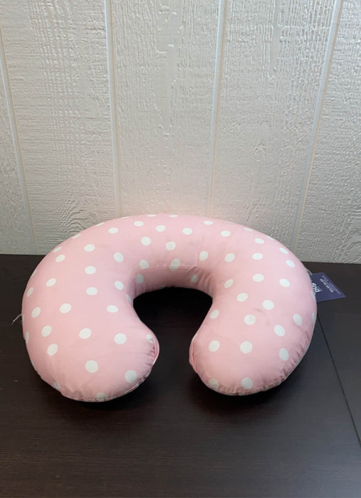 used Boppy Luxe Nursing Pillow, Pink w/ white polka dots and pink/white stripes