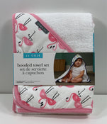 used JJ Cole Hooded Bath Towel Set, Pink Flamingo