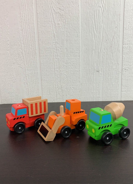 used Melissa & Doug Stacking Construction Vehicles