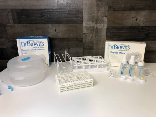 used Dr. Brown’s Bottles, Drying Racks And Sterilizer