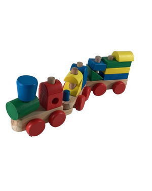 Melissa & Doug Stacking Train - Classic Wooden Toy (18 pcs) - Train Set,  Wooden Sorting & Stacking Toys For Toddlers Ages 2+, Multi-colored