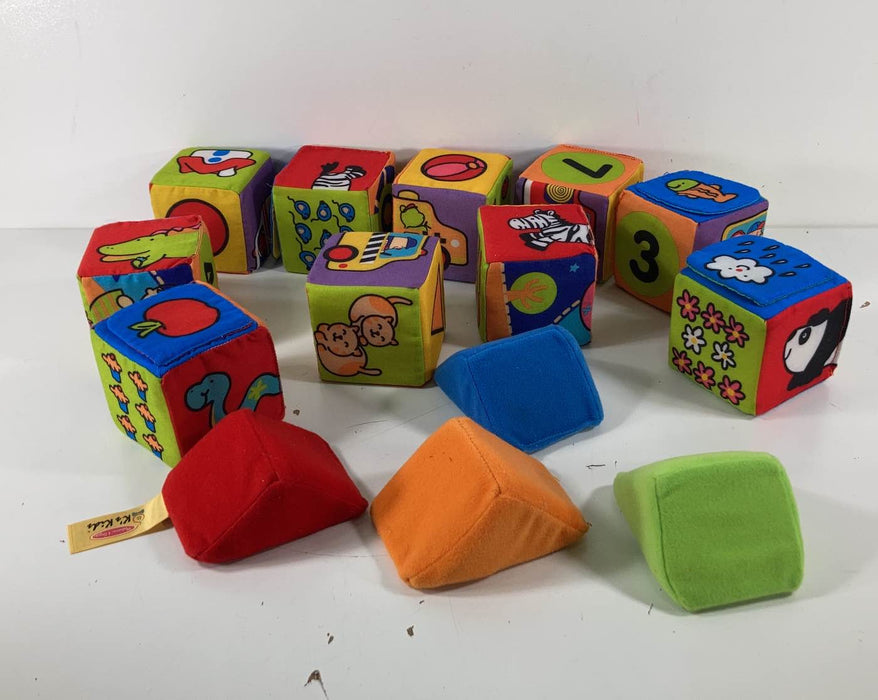 used Melissa & Doug K’s Kids Match & Build Soft Blocks