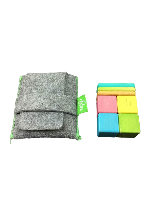 used Tegu Pocket Pouch Magnetic Wooden Block Set