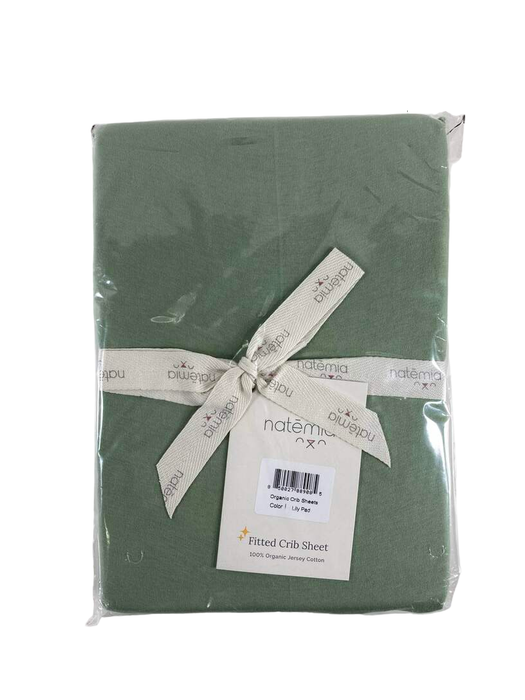used Natemia Organic Cotton Fitted Crib Sheet, Lily Pad