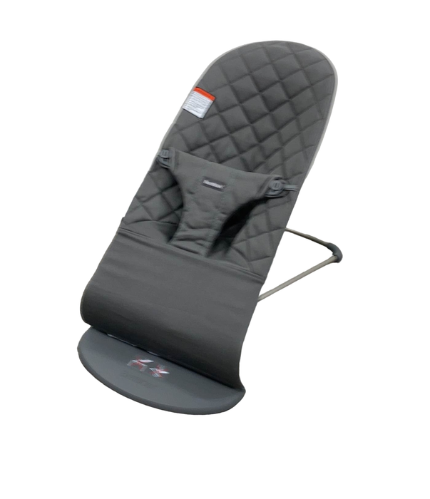 used BabyBjorn Bouncer Bliss, Dark Gray Frame, Anthracite Cotton Classic Quilt