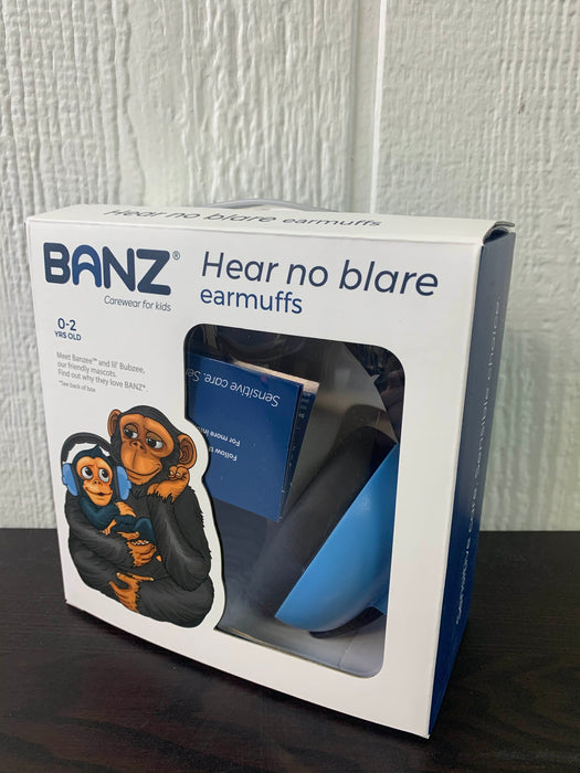 used Baby Banz Hear No Blare Earmuffs, Blue